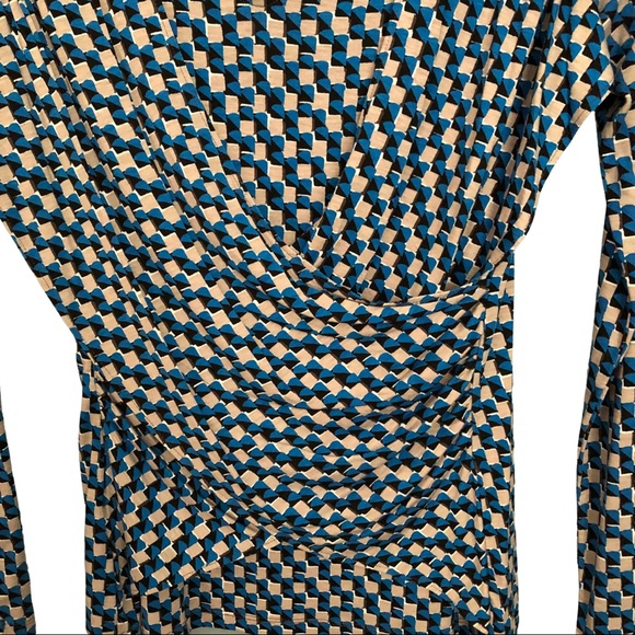 🌺BEAUTIFUL SOFT LONG SLEEVE ANN TAYLOR FAUX WRAP TOP-SIZE S - Picture 5 of 5